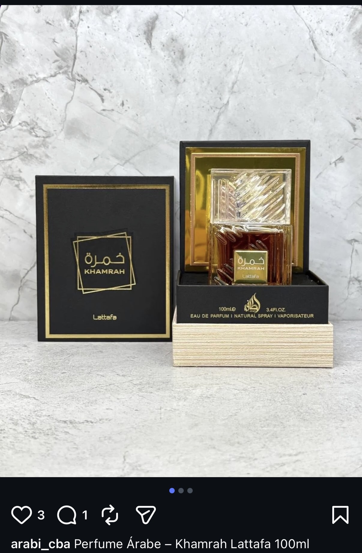 Perfume árabe Khamrah Lattafa 100ml